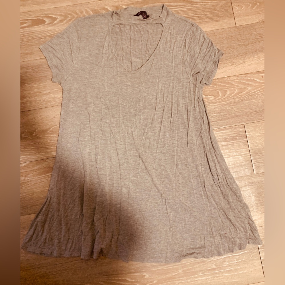 Gray casual mini dress